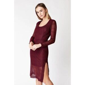 Bardot Womens Dress Marion Lace Burgundy Medium (Size 6)